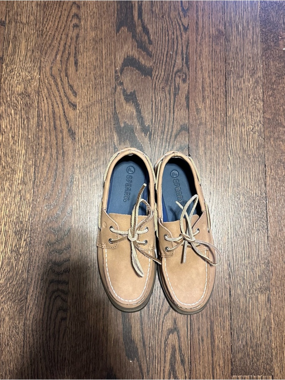 Boys Sperry Boat Shoes Tan 2 Worn Once